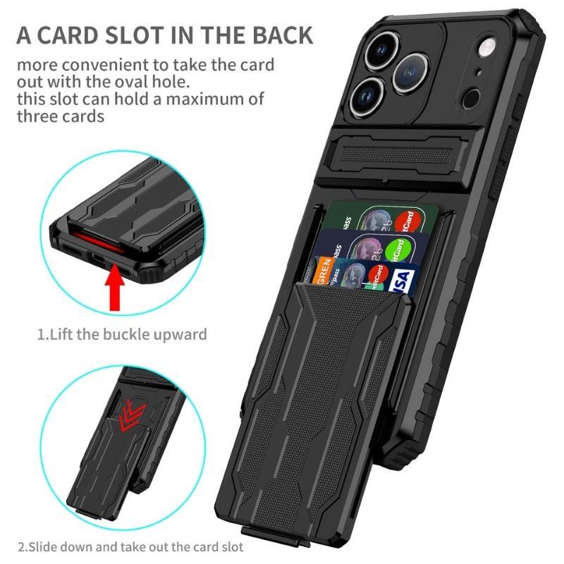 Shockproof Armor Case Plus Stand & Card Slot for Samsung and iPhone