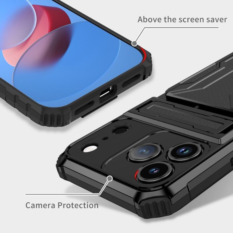 Shockproof Armor Case Plus Stand & Card Slot for Samsung and iPhone