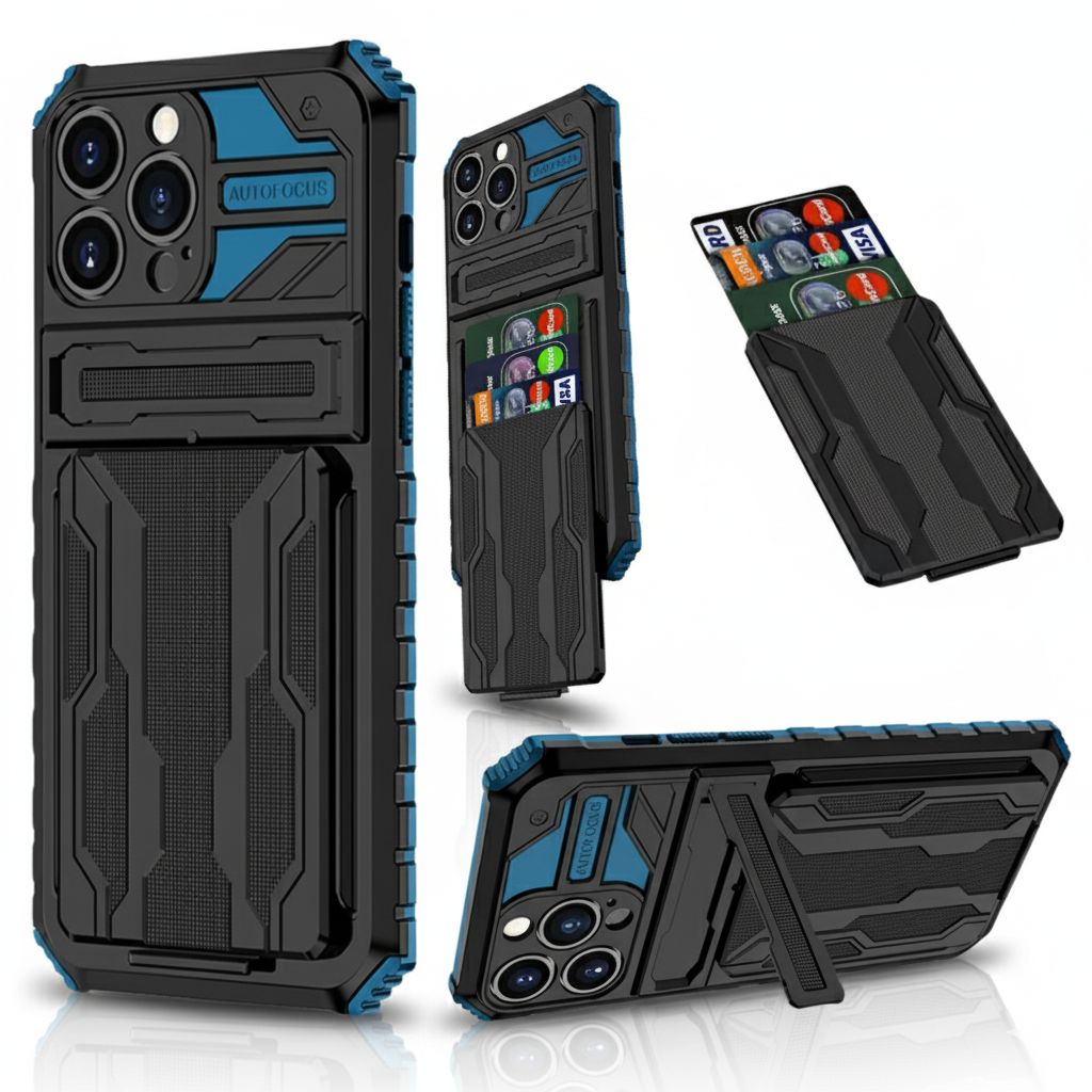 Shockproof Armor Case Plus Stand And Card Slot