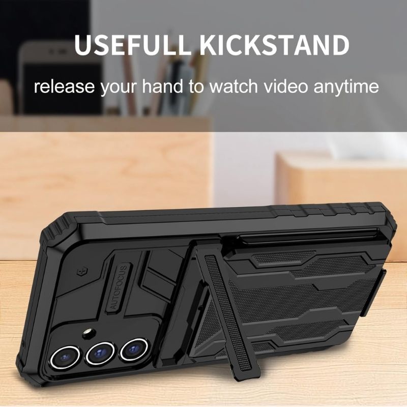 Shockproof Armor Case Plus Stand & Card Slot for Samsung and iPhone
