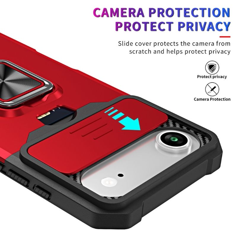 Shockproof Armor Case with Ring Stand, Camera Protection & Card Slot For Samsung and iPhone