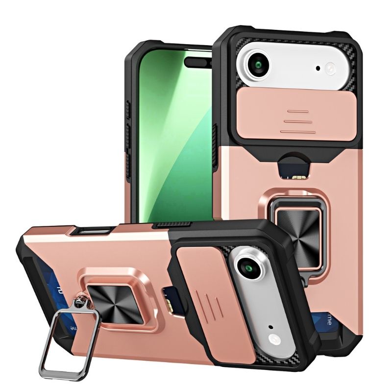 Shockproof Armor Case with Ring Stand, Camera Protection & Card Slot For Samsung and iPhone