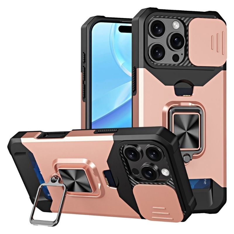 Shockproof Armor Case with Ring Stand, Camera Protection & Card Slot For Samsung and iPhone