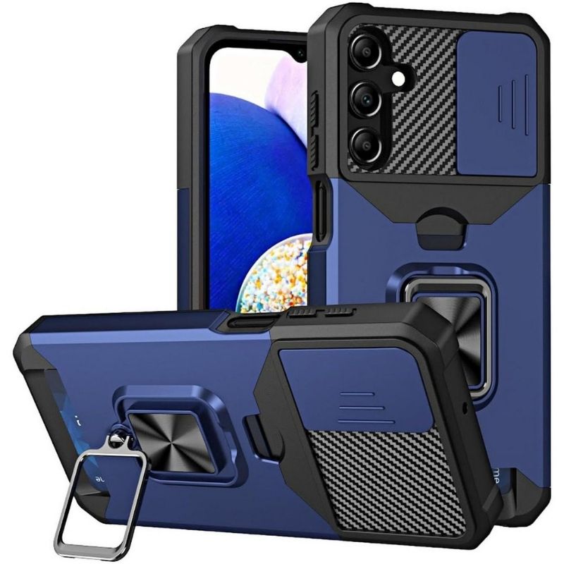 Shockproof Armor Case with Ring Stand, Camera Protection & Card Slot For Samsung and iPhone