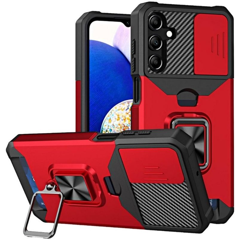 Shockproof Armor Case with Ring Stand, Camera Protection & Card Slot For Samsung and iPhone