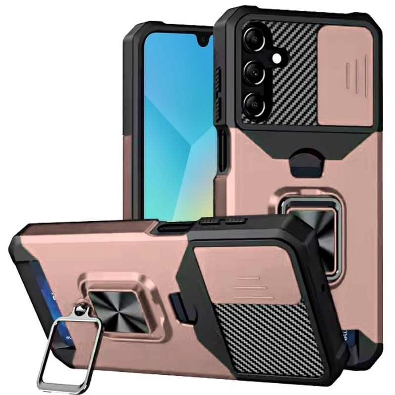 Shockproof Armor Case with Ring Stand, Camera Protection & Card Slot For Samsung and iPhone