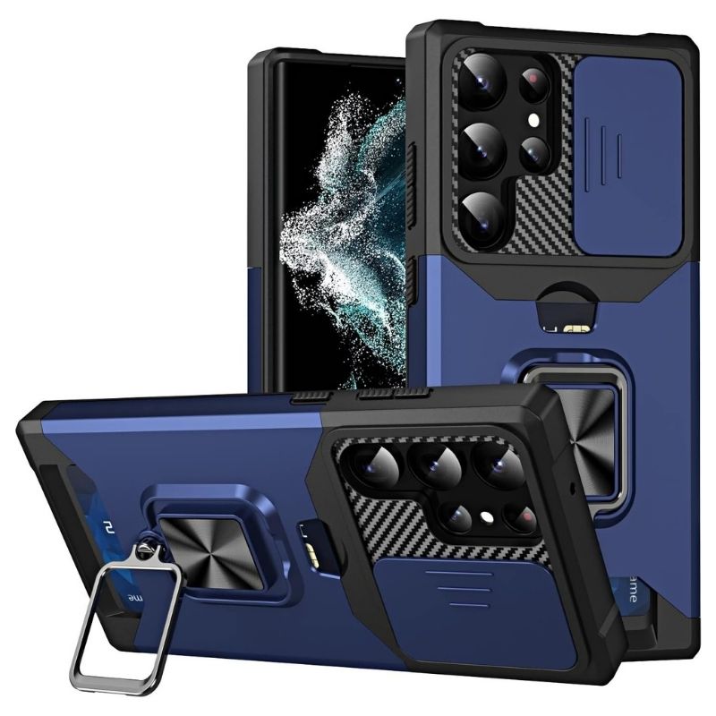 Shockproof Armor Case with Ring Stand, Camera Protection & Card Slot For Samsung and iPhone