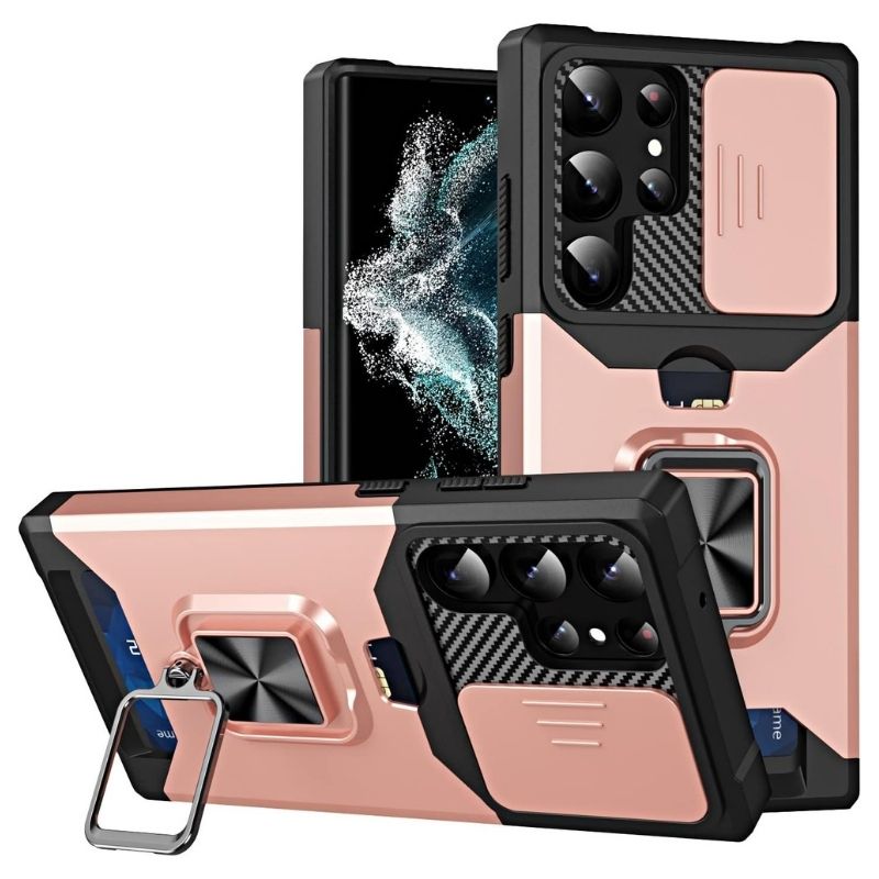 Shockproof Armor Case with Ring Stand, Camera Protection & Card Slot For Samsung and iPhone