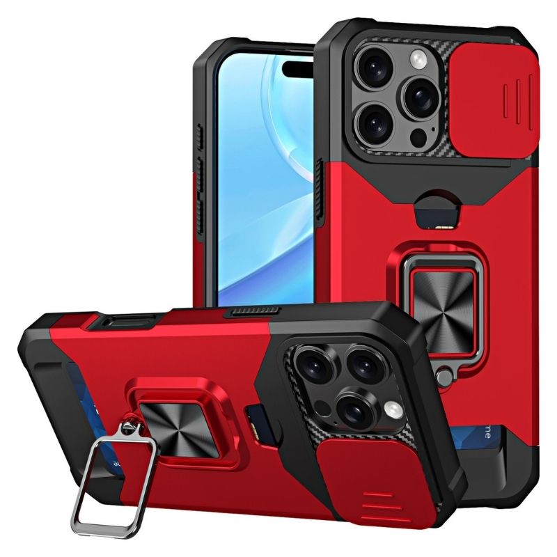 Shockproof Armor Case with Ring Stand, Camera Protection & Card Slot For Samsung and iPhone