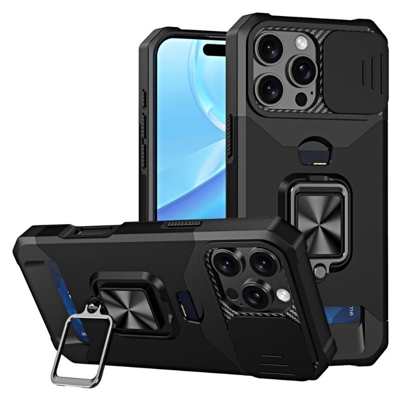 Shockproof Armor Case with Ring Stand, Camera Protection & Card Slot For Samsung and iPhone