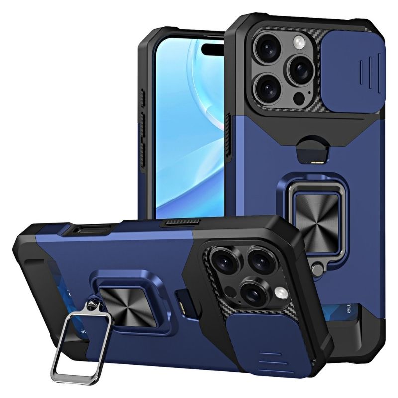 Shockproof Armor Case with Ring Stand, Camera Protection & Card Slot For Samsung and iPhone