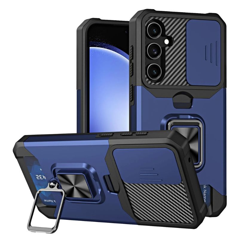 Shockproof Armor Case with Ring Stand, Camera Protection & Card Slot For Samsung and iPhone