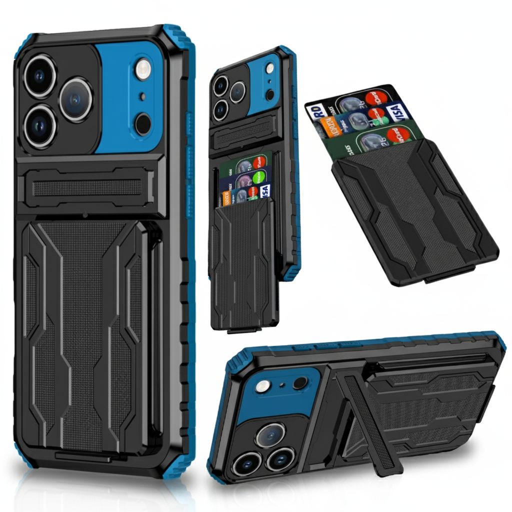 Shockproof Armor Case Plus Stand And Card Slot