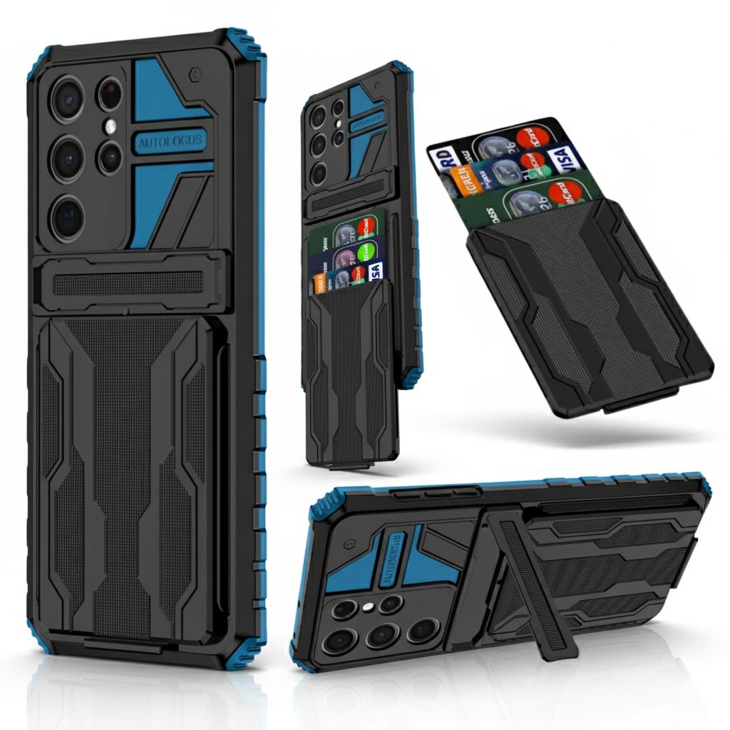 Shockproof Armor Case Plus Stand And Card Slot