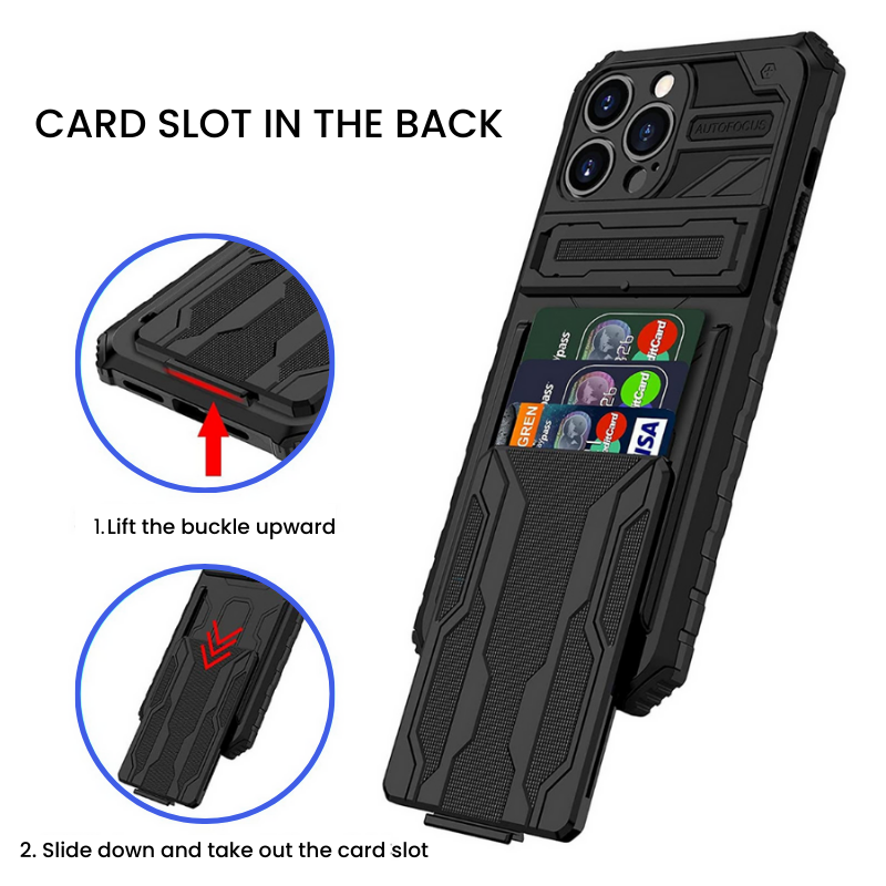 Shockproof Armor Case Plus Stand And Card Slot