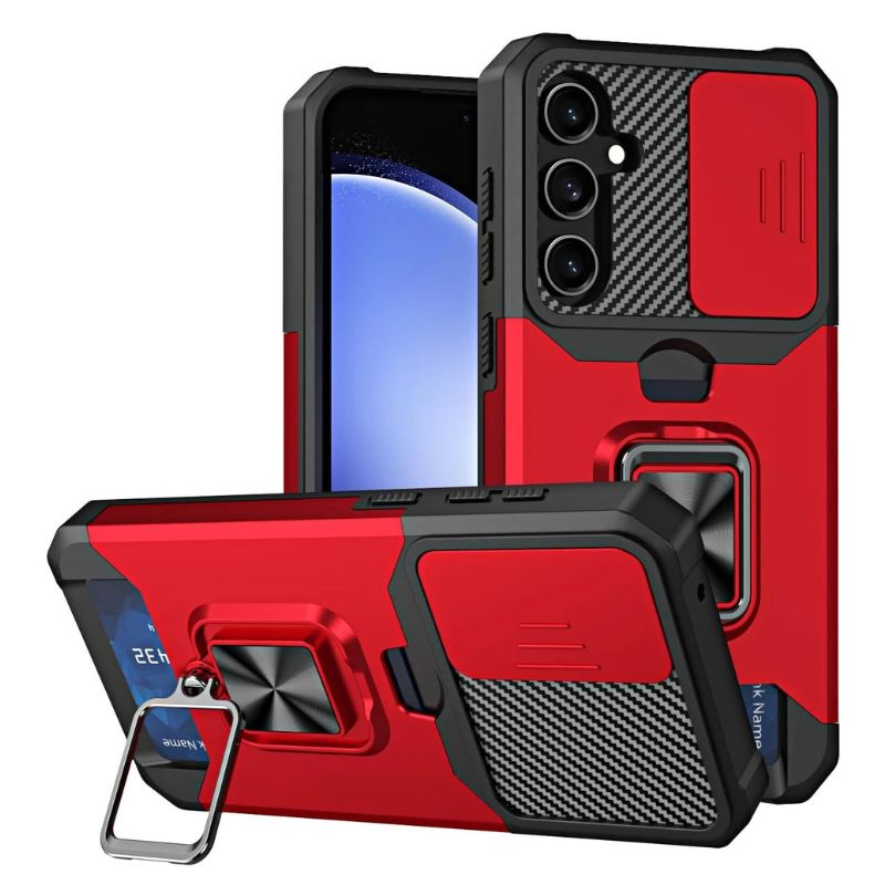 Shockproof Armor Case with Ring Stand, Camera Protection & Card Slot For Samsung and iPhone