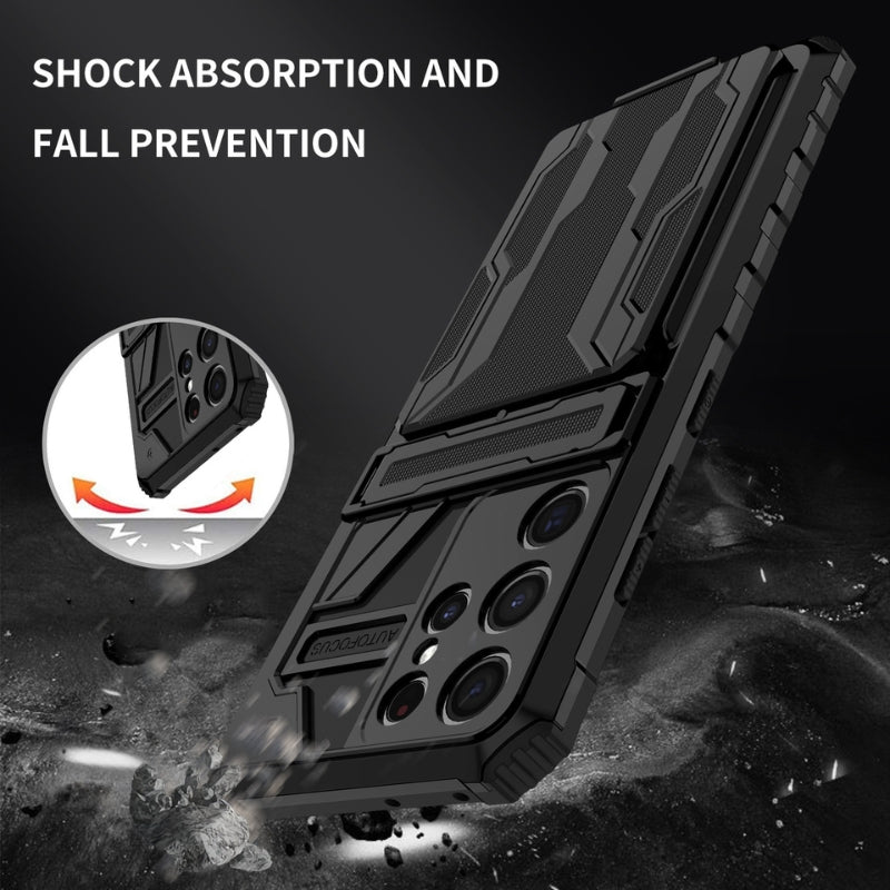 Shockproof Armor Case Plus Stand And Card Slot for iPhone and Samsung